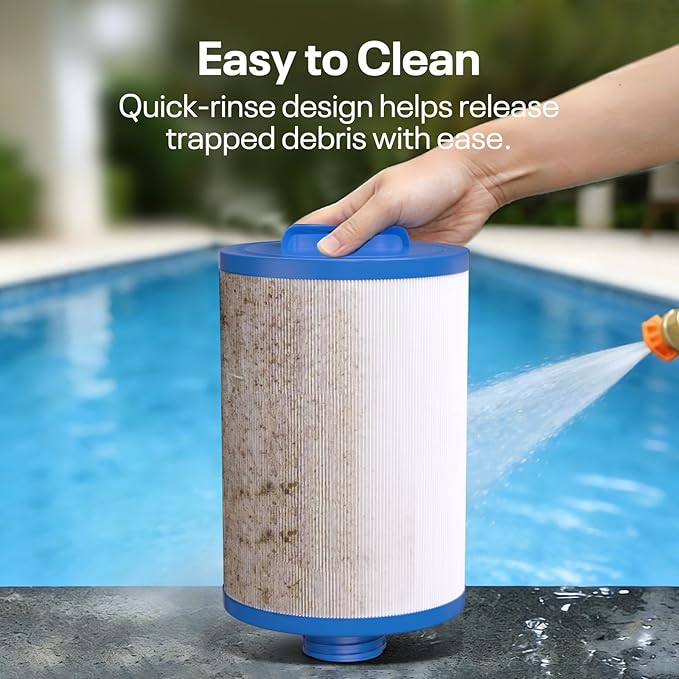 POOLPURE 6CH-940 Spa Filter Replaces PWW50P3(1 1/2" Coarse Thread), 817-0050, Filbur FC-0359, 25252, 03FIL1400, Waterway Front Access Skimmer, Screw in SAE Thread Filter 2 Pack