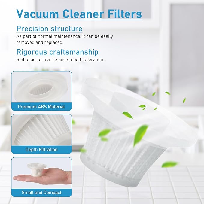 4Pcs HEPA Filter Replacement Vacuum Cleaner Filter Compatible with Compact Cordless Vacuum Cleaner