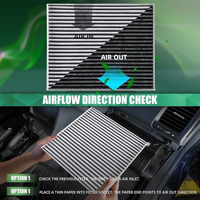 CF12160 Cabin Air Filter With Activated Carbon Compatible with Hyundai Kona 18-23, Kona N 22-23 Tuscon 16-21, Veloster 19-21, Venue 20-24, Kia Seltos 20-24, Soul 20-24, Sportage 17-22 - 97133-D3000