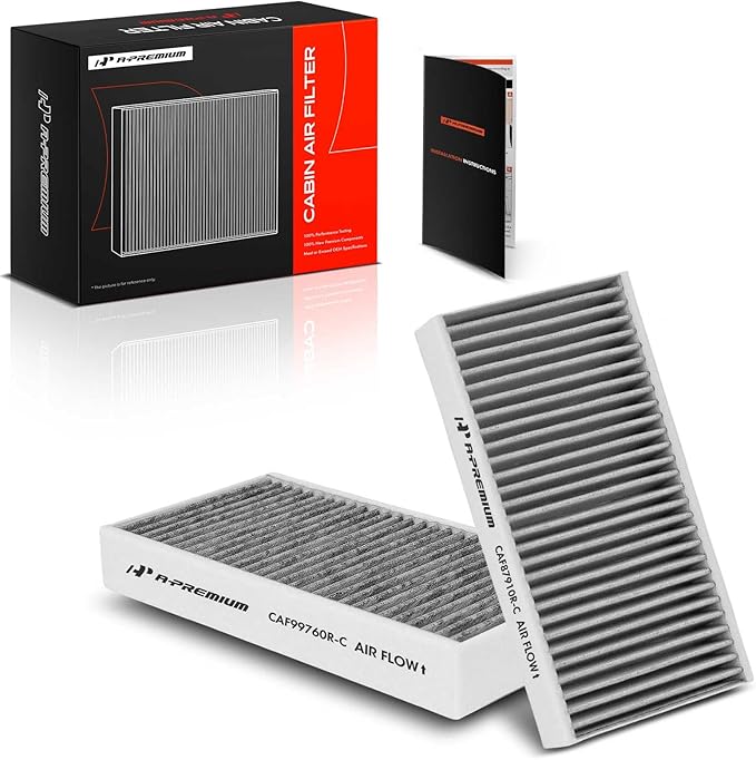 A-Premium 2-PC Cabin Air Filter with Activated Carbon Compatible with BMW X1 2016-2022, X2 2018-2022, i3 2014-2021, i3s 2018-2021 & Mini Cooper/Cooper Clubman 2016-2022, Cooper Countryman 2017-2022