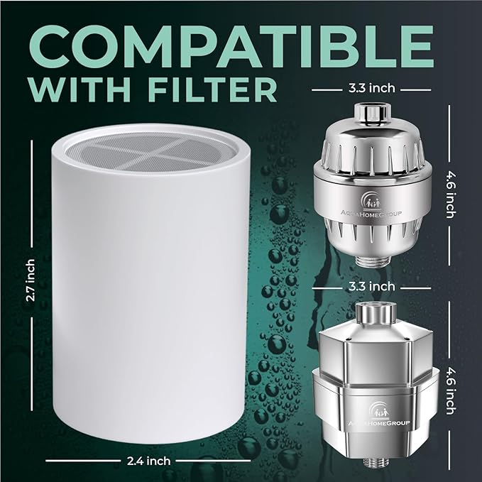 AquaHomeGroup Vitamin C E and A Shower Filter Cartridge with Mint Aroma - Reduces Chlorine and Chloramine - Supports Skin and Hair - Fits 15 and 20 Stage Filters