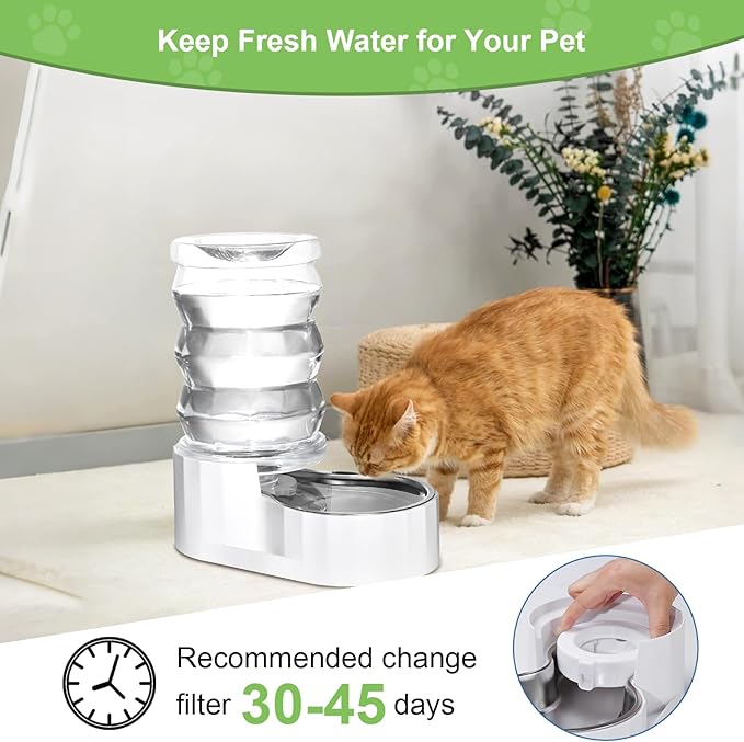 (4 Pcs) Dog Water Dispenser Filters-Triple Filtration System For 3L/3.6L/4.6L/6L/8L Gravity Pet Water Dispenser-Pet Fountain filter Replacement