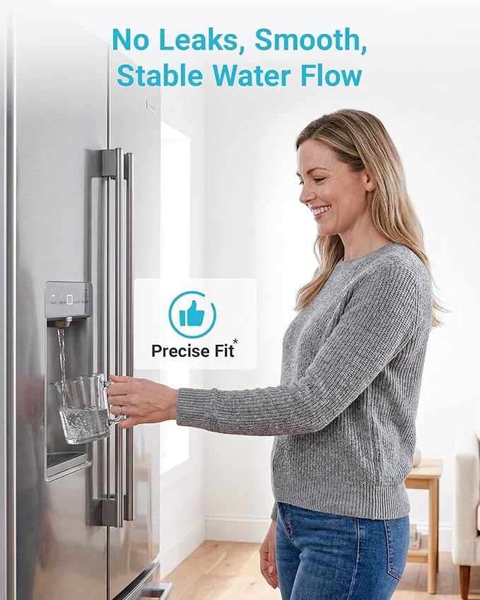 AQUA CREST AQF-FF19C Replacement for GE® RPWFE®, RPWF (with CHIP) Refrigerator Water Filter, Compatible with GYE22HMKES, GYS22GMNES, GYE22HBLTS, DFE28JSKSS, GFE28HMHES, GNE29GYNFS, 4 Filters