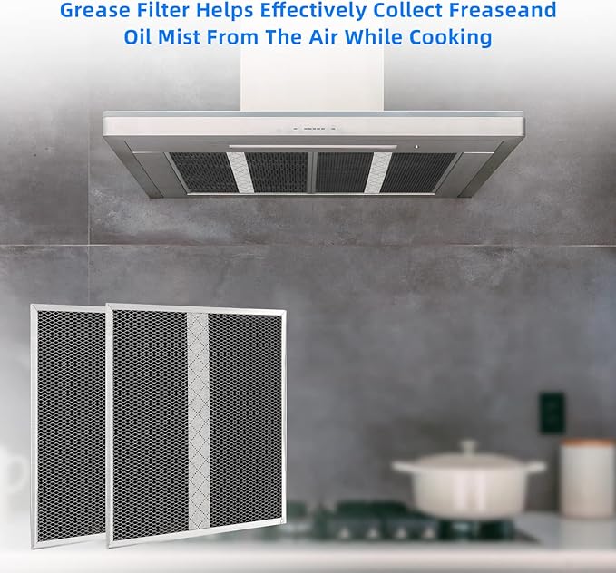 2 Pack HPF30 Range Hood Non-Duct Charcoal Filters Kit, Premium Replacement for Broan HPF30, S97020466 & Mantra/Osmos/Glacier XC Series Ductless Range Hoods, High-Efficiency Activated Carbon Filtration