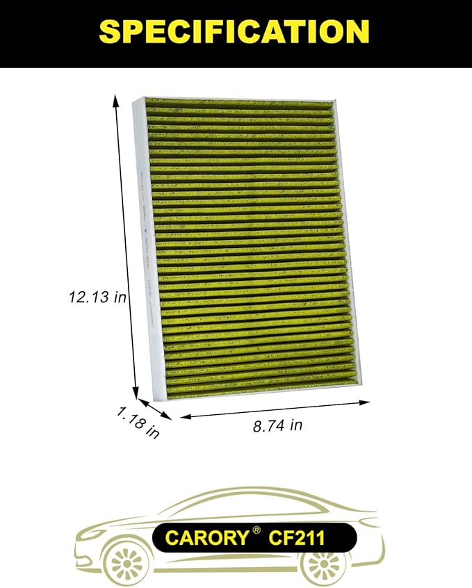 CARORY Cabin Air Filter w/Activated Carbon for Audi Q5 (2018-2025), A4 (2017-2023), RS5 (2018-2025), A5 (2018-2023), A6 (2023), Q7 (2017-2025), S4 (2018-2025), Porsche Cayenne, OE# 4M0-819-439