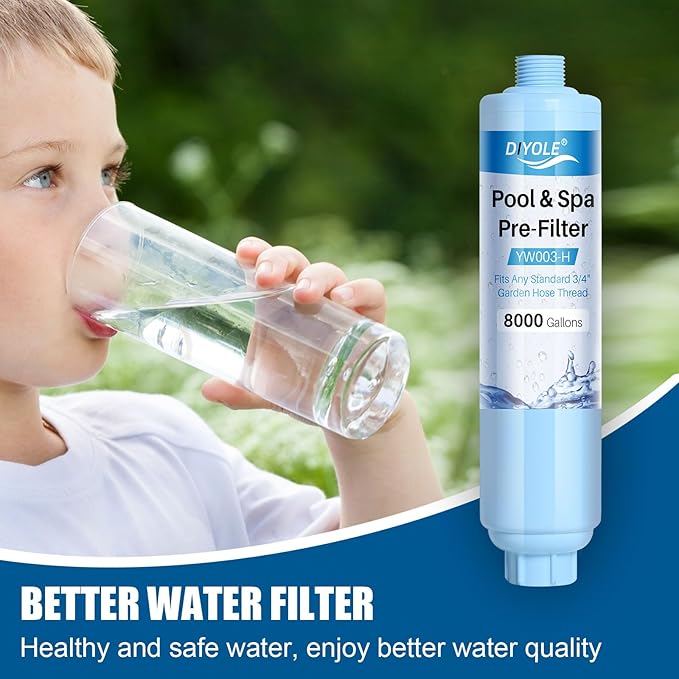 Garden Hose Filter for Filling Pool,Garden Hose Filter for Filling Hot Tub/Spa, Greatly Reduces Sediment, Chlorine, Heavy Metals and Odors, Standard 3/4" Garden Hose Thread (1 pack)