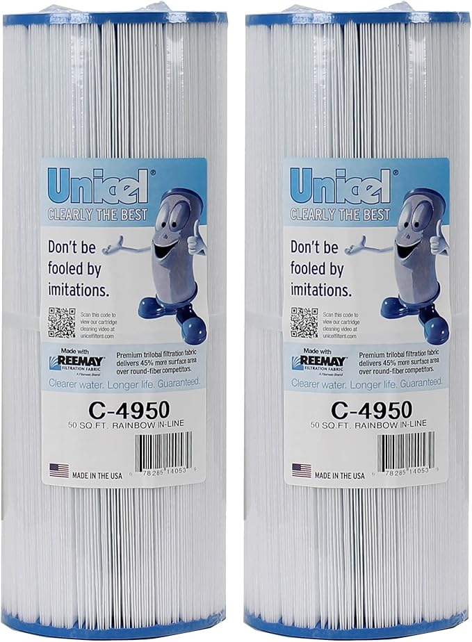 Unicel C-4950 50 Square Foot Media Replacement Pool Hot Tub Spa Filter Cartridge with 212 Pleats (2 Pack)