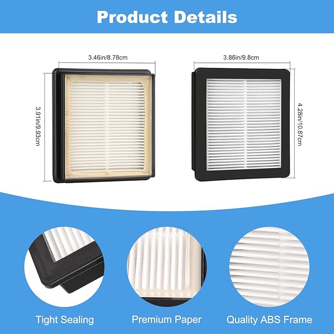 8 PACK 107315 HEPA Vacuum Filter for Proteam Super Coach Pro 6, Pro 10, FS 6 & GoFree Flex Pro Backpack Vacuums, Washable & Reusable Filter Vacuum Parts for Proteam