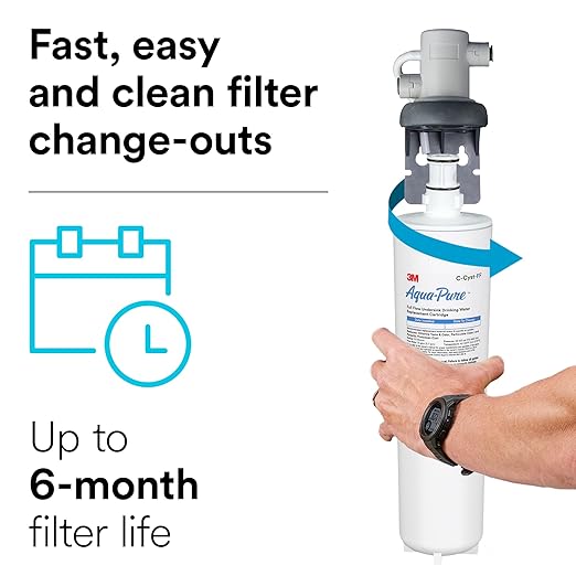 Aqua-Pure Under Sink Full Flow Water Filter System Cyst-FF, Reduces Class 1 Particulate, Asbestos, Lead, Mercury, Bad Taste and Odor