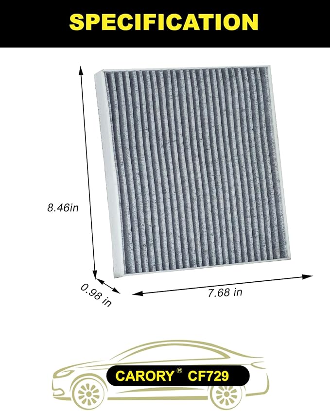 CARORY Cabin Air Filter for Dodge Journey 2009-2020, Avenger 2008-2014; Jeep Compass & Patriot 2007-2017 (Classic Style); Chrysler 200 2011-2014, Replace# CF10729, 05058693AA
