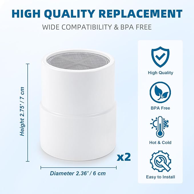 Shower Filter Replacement Cartridge for JOLIE Shower Head Filter - KDF - 2 Packs