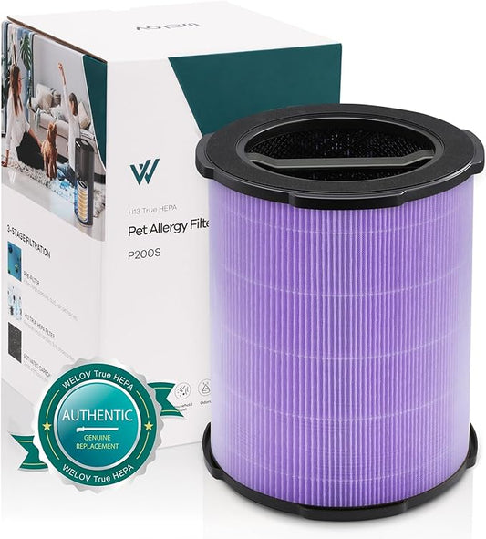 WELOV P200S/P200 Pro Toxin Absorber Filter, 3-in-1 H13 True HEPA and High-Efficiency Activated Carbon Filter for formaldehyde, Toxins, Wildfire Smoke, Kitchen Odors