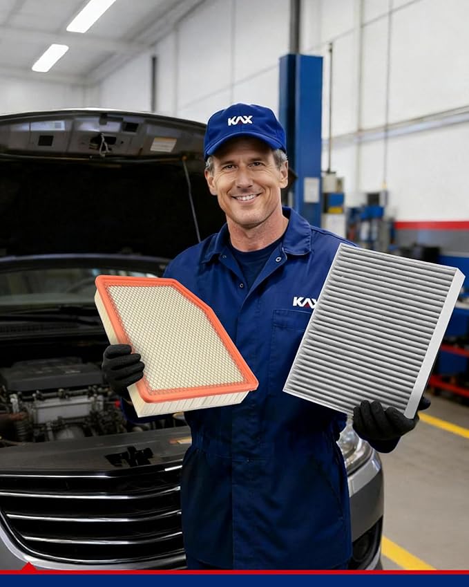 KAX Engine & Cabin Air Filter Kit, Replacement for Chevrolet Silverado 1500/2500 HD/3500HD, Suburban, GMC Sierra 1500/2500HD/3500HD, Yukon XL, Cadillac Escalade, Escalade ESV, Replace# CA12405 CF11966