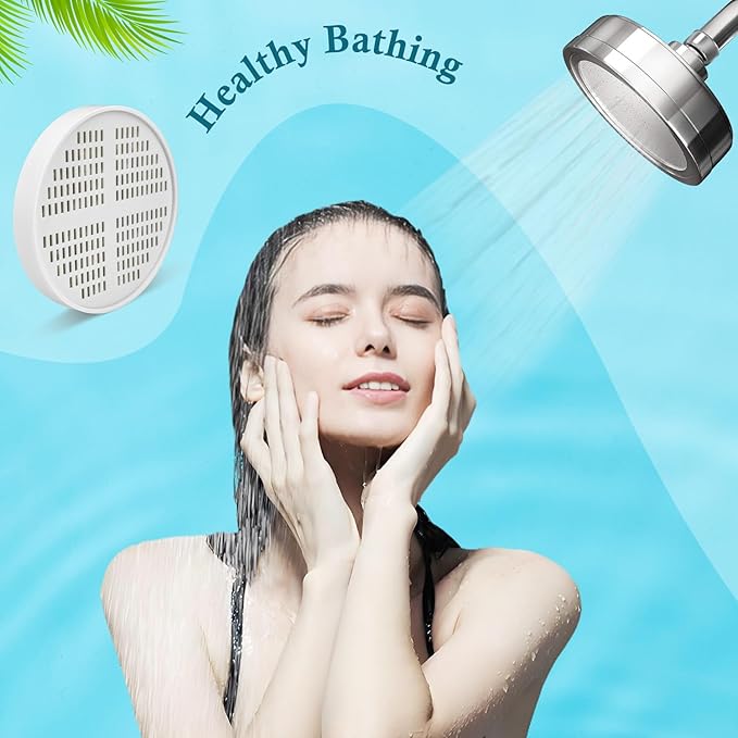 Vitamin C + E + A Shower Filter Replacement Cartridge Compatible with AquaHomeGroup Shower- Vitamin Infused Shower Head Filter for Healthier Skin, Hair, and Nails - Decrease chlorine smell (3PACK)