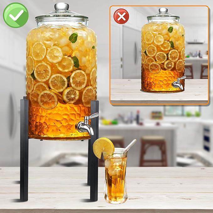 Water Filter Dispenser Counter Stand Beverage Drink Dispensers Stand Fits Countertop Gravity Water Dispensers (Adjustable Width 9.84'' Up to14.17'')
