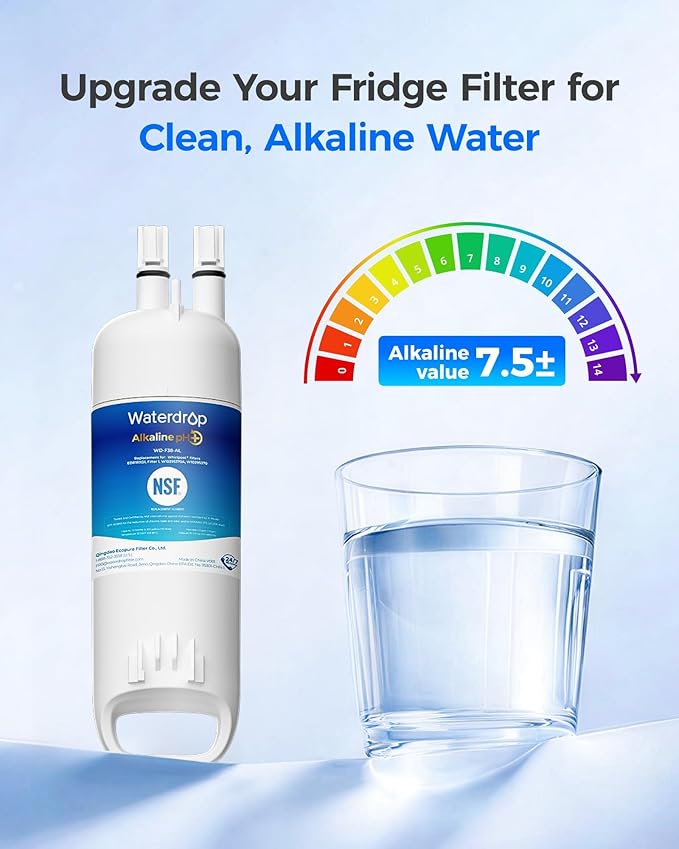 Waterdrop Alkaline W10295370A Replacement for Filter 1, EDR1RXD1, EDR1RXD1B, WD-F38, Enhances pH Refrigerator Water Filter, 3 Pack