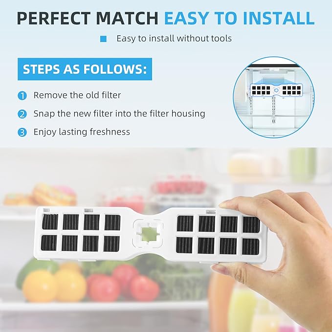 AMI PARTS Pure-Air AF-2 Air Filter Fit for Frigidaire Refrigerator frgpaaf-2 Replace FRFS282LAF FRFS2823AW FRFS2823AS GRMG2272BF PRFS2883AF PRFC2383AF Filter for Air(3-pack)