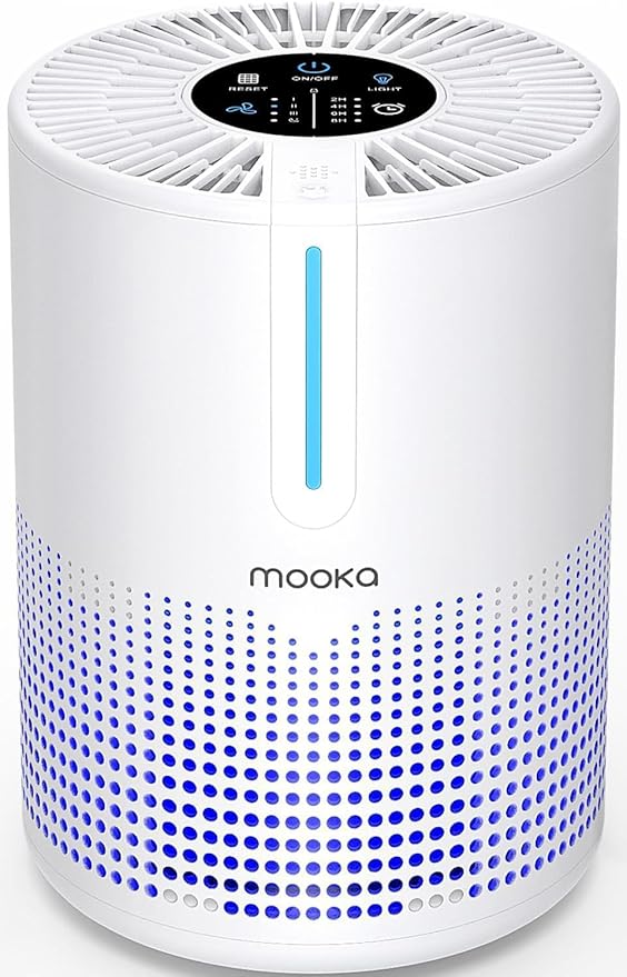 Air Purifiers for Bedroom Home 430 Sq.Ft, MOOKA H13 HEPA Filter Small Portable Air Purifier with USB Cable Fragrance Sponge for Smokers Pollen Pets Dust Odors, Desktop Air Cleaner for Car RV, M01