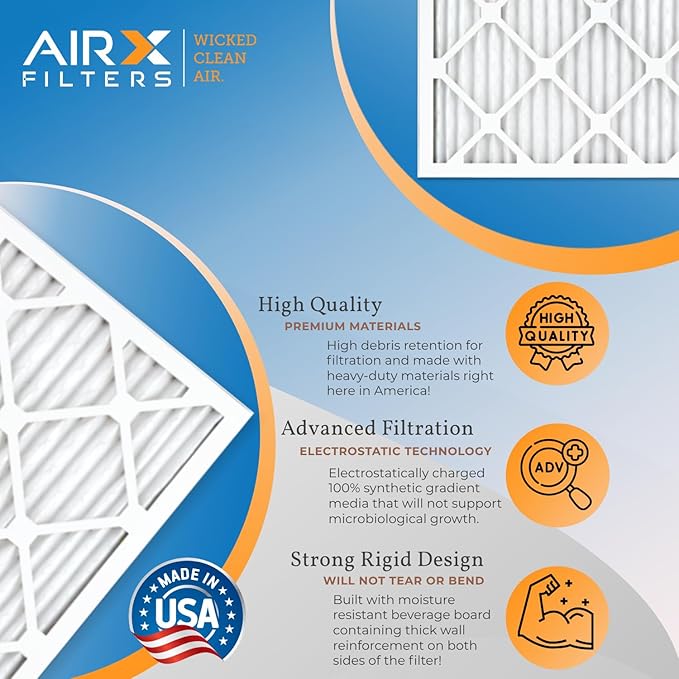 AIRX FILTERS WICKED CLEAN AIR. 24x36x1 Air Filter MERV 13 Electrostatic Pleated Air Conditioner Filter 4 Pack HVAC AC Furnace Filters