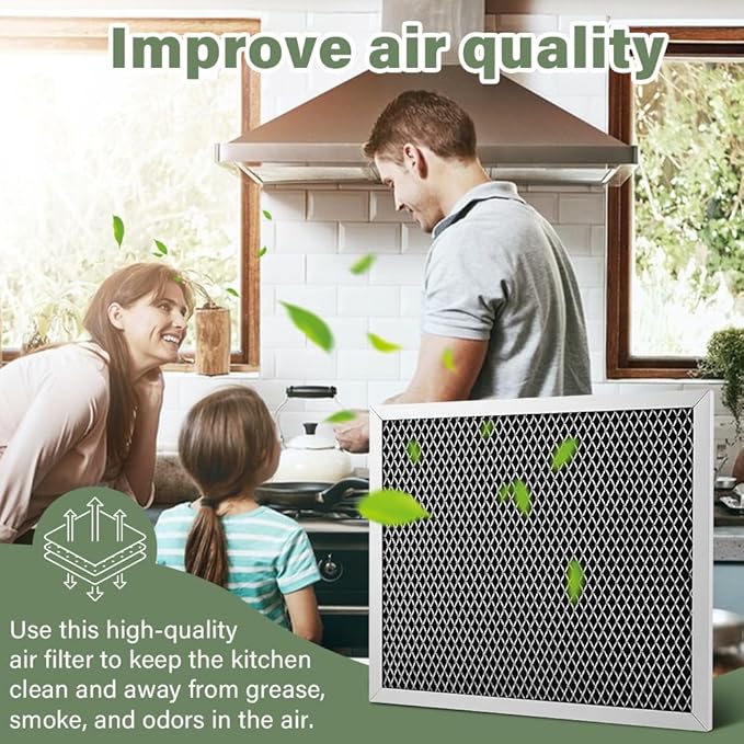 Range Hood Filter, 10.5 x 8.74 Inch Stove Vent Filter for 41F, 97007696, 97005687 Broan Nutone, Aluminum Exhaust Fan Filt-ers Kitchen Charcoal Carbon Filt-er Mesh (2)