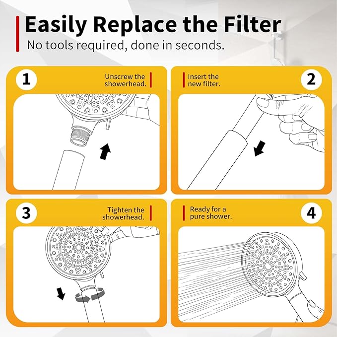 8 Pack Replacement Filters Compatible With Cobbe Handheld Shower Head, for Quick Water Quality Improvement & Skin Protection