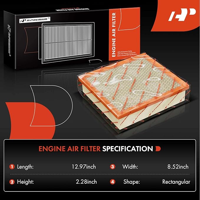 A-Premium Engine Air Filter Compatible with Volvo S60 2001-2009, S80 2004-2006, V70 2001-2007, XC70 2003-2007