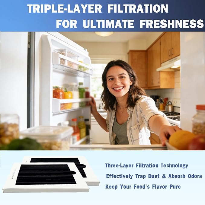 4 Pcs Refrigerator Air Filter Replacement for Frigidaire FGHC2331PFAA, FGHC2331PFCA, FGHS2631PF4A, FGHB2867TD0, FGHB2867TF0, FGHB2869LF3, FGHB2869LF4, FGHC2331PF0, FGHC2331PF6 FGHC2331PF7 FGHC2345LF2