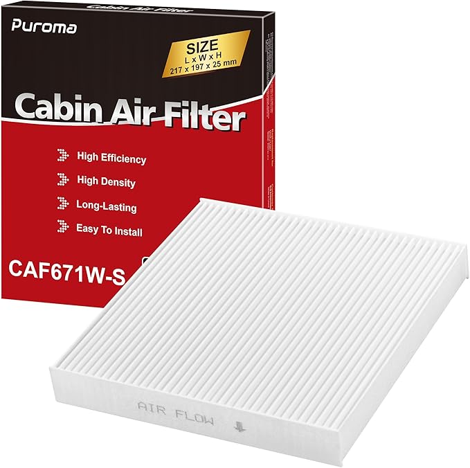 Puroma Cabin Air Filter, Replacement for CF11671, 6090C, CAF1864P, Mazda: EG21-61-P11, Jeep Grand Wagoneer, Wagoneer, Mazda CX-7, RAM 1500, 1500 Classic, 2500, 3500, 4500, 5500
