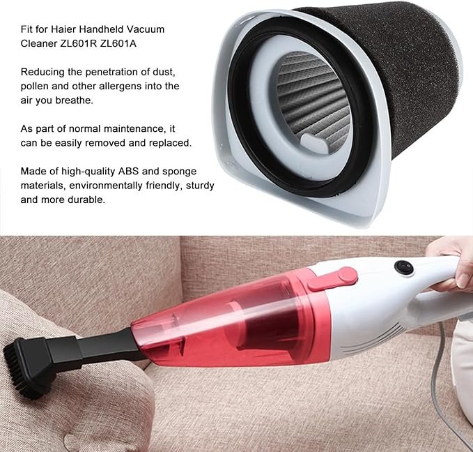 2PCS Vacuum Cleaner Filter Replacement Fit for Haier Handheld Vacuum Cleaner ZL601R ZL601A Replacement Vacuum Filters