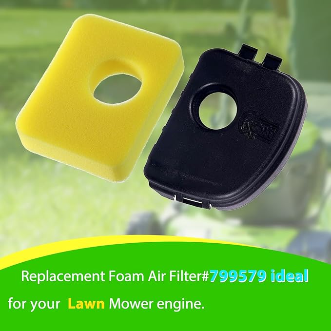 Air Filter Replacement Foam Cleaner Kit for Small Engine Lawn Mowers, Compatible Replacement Part, Includes Spark Plug, Replaces 799579 5434 4248