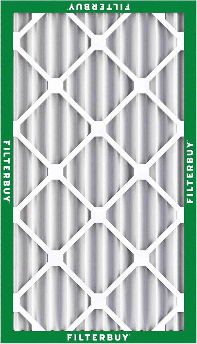 Filterbuy 12x20x4 Air Filter MERV 8 Essential Dust & Allergy Defense (2-Pack), Electrostatic Pleated HVAC AC Furnace Filters Replacement, Made in USA (Actual Size: 11.50 x 19.50 x 3.63)