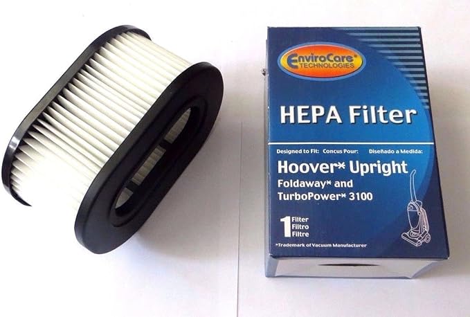 EnviroCare Replacement HEPA Filtration Vacuum Cleaner Filters Designed to Fit Hoover Fold Away Turbo Power 3100 HEPA Pleated Filter, Upright, Bageless, Widepath Vacuum Cleaners 1 Filter