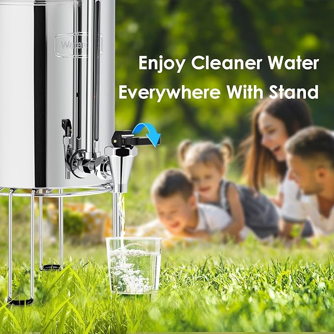 Waterdrop BST Water Filter Stand, Replacement for Berkey®, Purewell®, ProOne®, Alexapure® and Wterdrop Gravity Water Filter System, Stainless Steel Stand with Rubberized Non-Skid Feet