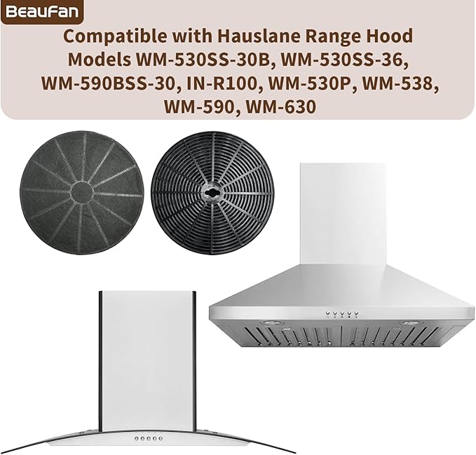 4 Pack Range Hood Filter Compatible with Hauslane Models IN-R100SS-30, WM-530SS-30, WM-530SS-36, WM-538SS-30, WM-538SS-36, WM-590SS-30, WM-630SS-30, WM-630SS-36, CFI001, CFI007