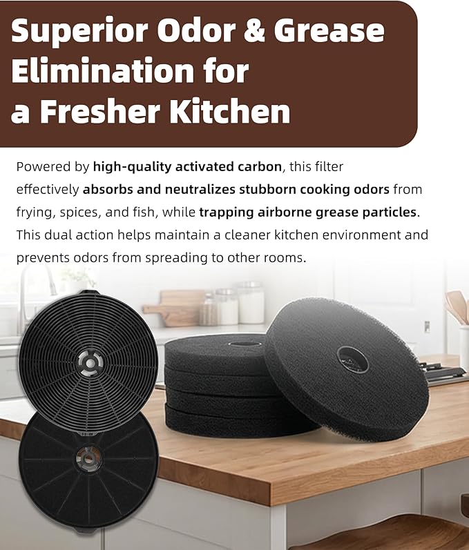 4-Pack CFK1-TM Range Hood Charcoal Filter, Compatible with Cosmo UMC30/UC30 & Tieasy JOEAONZ FIREGAS Range Hoods – Direct Replacement for USGDCF-G YYCF02 CC170 Carbon Filters (2PCS)