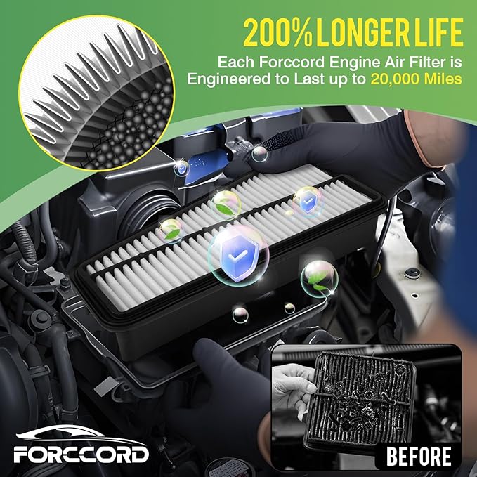 Cabin & Engine Air Filter Fit for Toyota Tundra 2007-2010 4.0L V6 Activated Carbon Cabin Filter Replace#CF10285 CA9683 Car Accessories