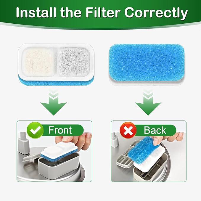 Opeth Cat Water Fountain Filters for 67oz/2L Stainless Steel Cat Fountain Filters,Cat Water Fountain Filters Replacement (16+16+16 Pack)