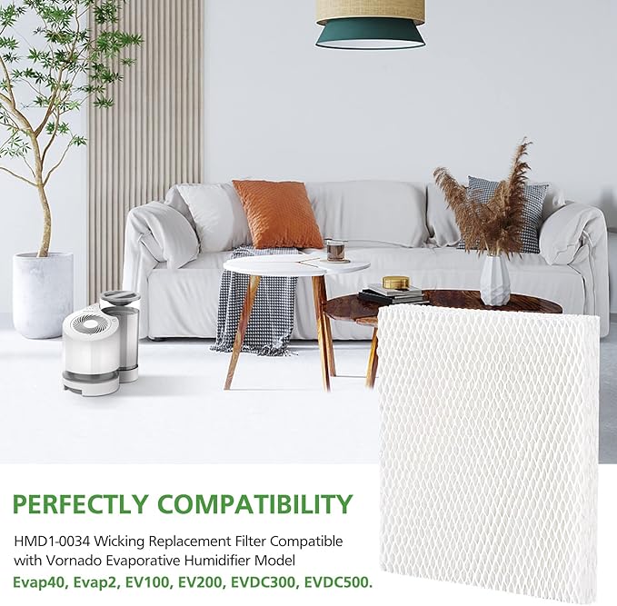 Cabiclean 4-Pack Humidifier Wicks Filter Replacement for Vornado MD1-0034 | Compatible with Evap40, Evap2, EV100, EV200, EVDC300, EVDC500 Evaporative Humidifier Models