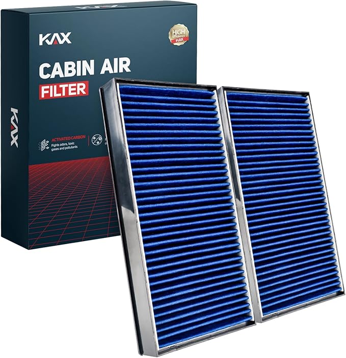 KAX Premium HEPA Cabin Air Filter with Dual Active Carbon, CF10936 Replacement for BMW X5 2007 2008 2009 2010 2011 2012 2013 2014 2015 2016 2017-2019, X6 08-19, Passenger Compartment Air Filter, 1Set