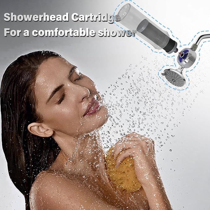 Carbon Shower filter cartridge 1PCS Compatible with Shower Filter System, Reduces chlorine, heavy metals, and other impurities to help alleviate dry skin and dry hair