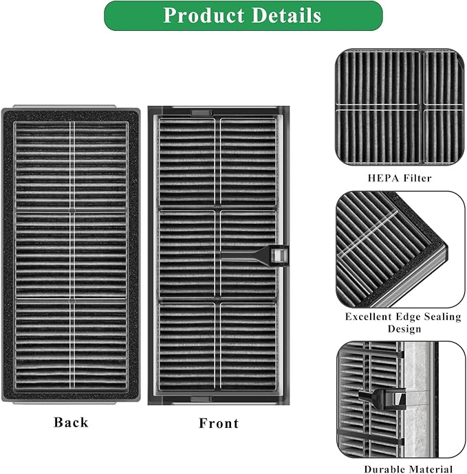Replacement Filter for Dreame X40 Ultra/L10s Pro Ultra Heat/X30 Ultra/ L10s Ultra Gen 2/ L40 Ultra Robot Vacuum, 4 Pack HEPA Filters