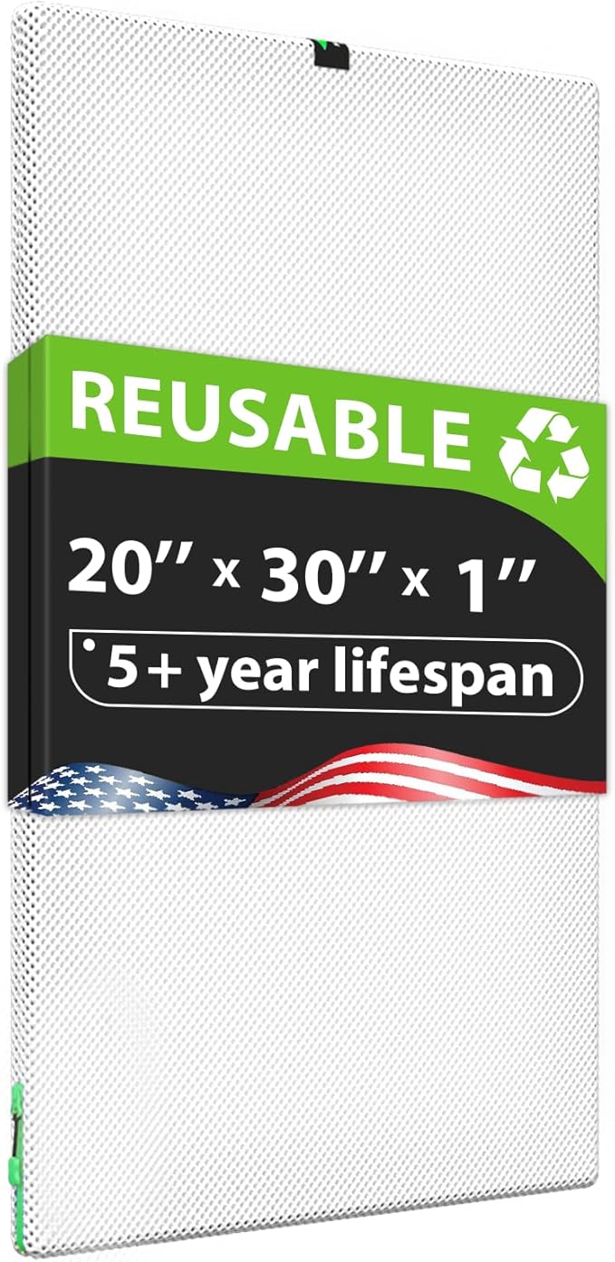 Reair 20x30x1 Air filter, Washable and Reusable Air Filter 20x30x1 for AC HVAC Furnace, MERV 8 Air Filters Machine Washable & Dryer Friendly, AC Furnace Air Filter