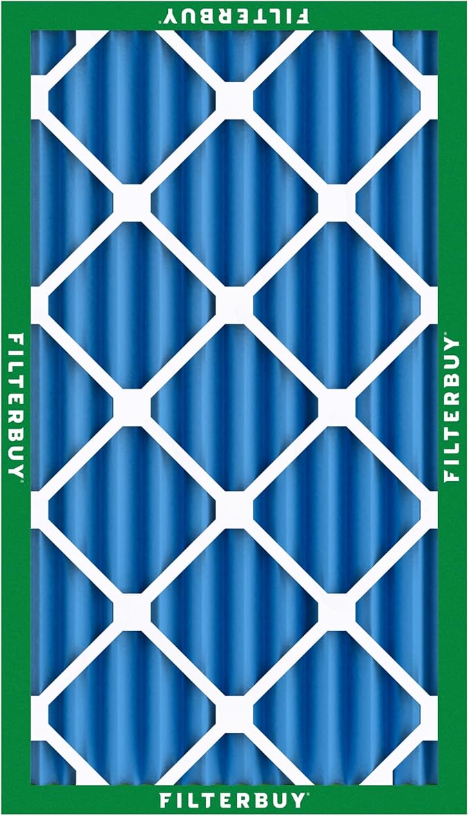 Filterbuy 14x25x4 Air Filter MERV 13 Optimal Smoke & Allergy Defense (2-Pack), Electrostatic Pleated HVAC AC Furnace Filters Replacement, Made in USA (Actual Size: 13.88 x 24.88 x 3.63)