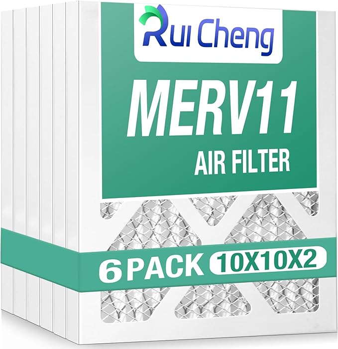 6 Pack Updated 10x10x2 Air Filter, pertain Merv 11 MPR1000 HVAC Pleated A/C Furnace Filters (Actual Size: 9.5x9.5x1.75)