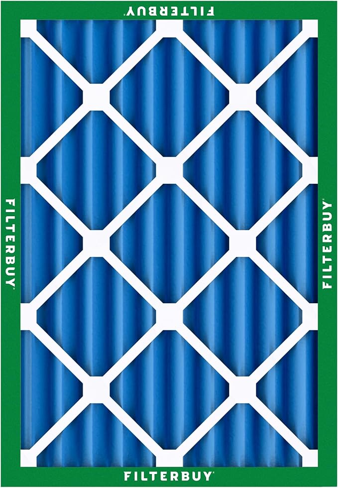 Filterbuy 20x23x4 Air Filter MERV 13 Optimal Smoke & Allergy Defense (5-Pack), Electrostatic Pleated HVAC AC Furnace Filters Replacement, Made in USA (Actual Size: 19.50 x 22.50 x 3.63)