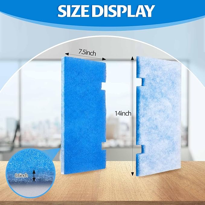 Ziliny 10 Pack RV AC Filters for Air Conditioner Vent 14 x 7.5 Inch RV Filters Replacement for Air Conditioner Vent Compatible with MERV 6 AC Filter(Rectangle with Two Notches)