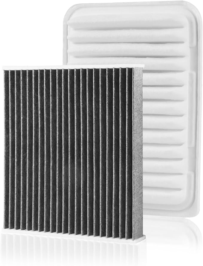 Cabin & Engine Air Filter Fit for Toyota Camry Hybrid (2007-2011), Highlander Gas (2008-2013) Activated Carbon Cabin Filter Replace#CF10285 CA9360 Car Accessories