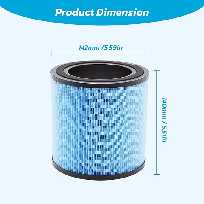 EATAKWARD 2Pcs AP0601-RF Replacement Filter, HEPA and Activated Carbon Filter, Replacement for AIRTOK AP0601 Air Purifier