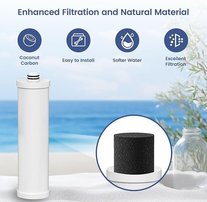 FZ-2 Replacement Filter Cartridge Compatible with Frizzlife MP99, MK99, MS99 Water Filter & MV99 RV Filter, 2 Packs