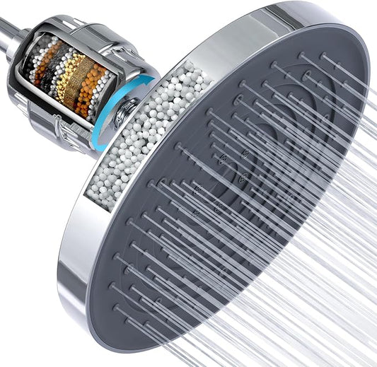 10IN Filtered Shower Head with Handheld High Pressure Showerhead, Detachable Shower Head,Rain Shower Heads with Filters to Remove Chlorine,15 Stage Shower Filter Head for Hard Water